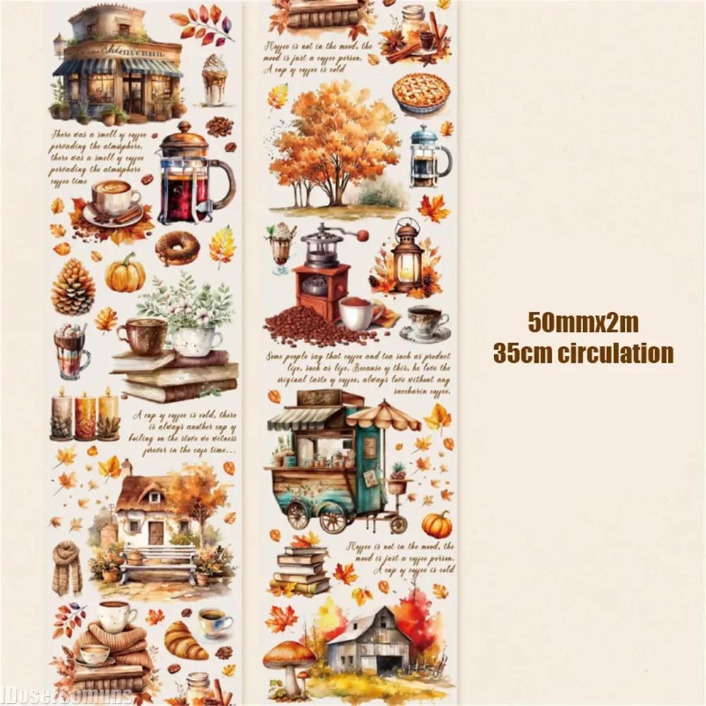 5cm*2m Creative Flower PET Tape For Collage Junk Journal Scrapbooking Diy Diary Album Material Masking Tape Stickers