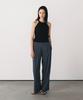 Aesmoeo Ian Double-Pleat Wide Elastic Pants (Charcoal)