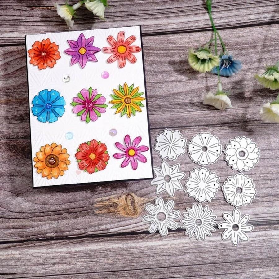 9 Pcs/lot Flower Petal Metal Cutting Dies for Card DIY Scrapbooking Embossing Stencil Paper Craft Album Template Dies