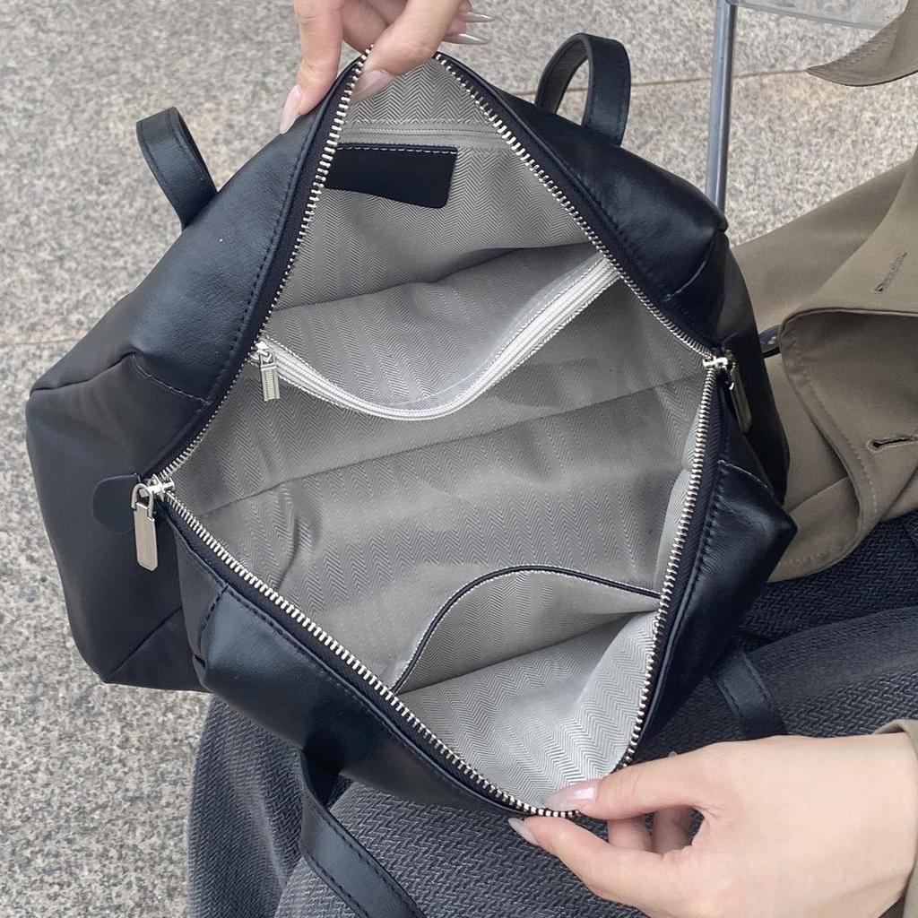 Crystal Vegetable-Tanned Cowhide Leather Crossbody Handbag - 2025 Autumn/Winter Soft Shoulder Tote