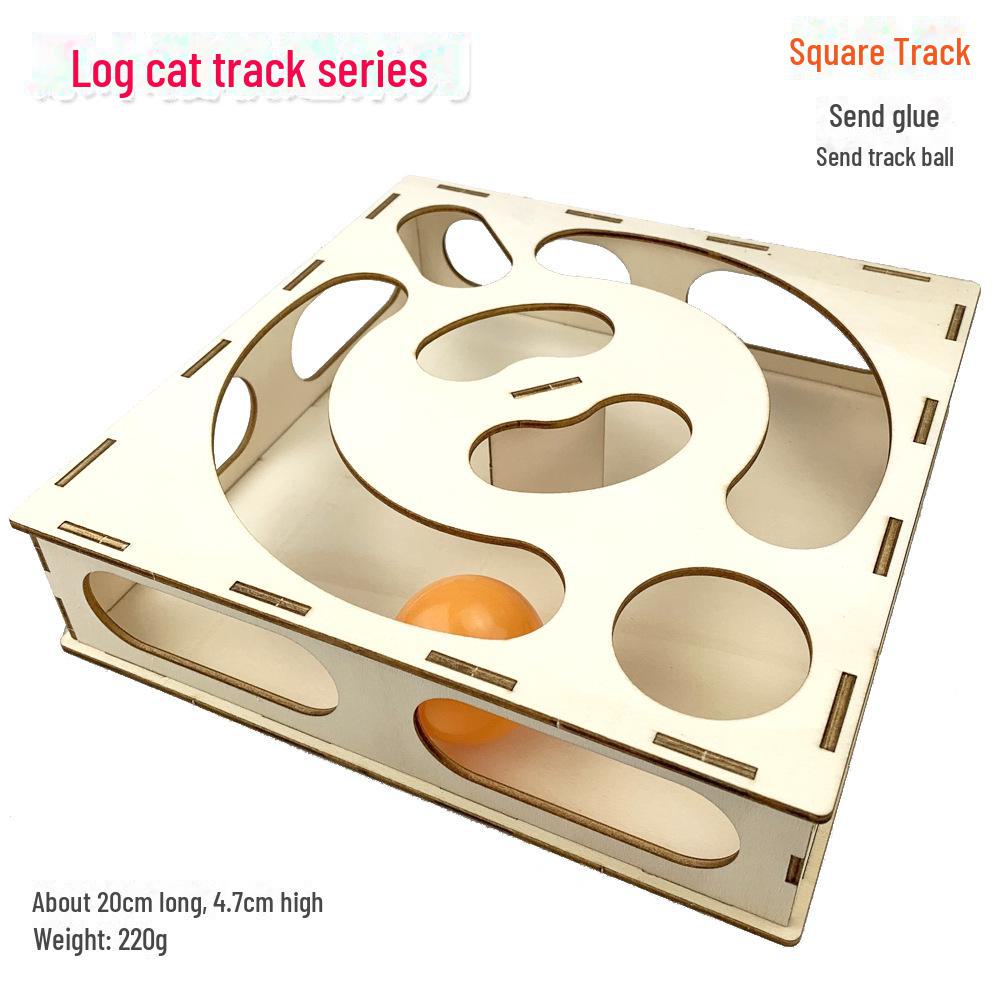 Interactive Solid Wood Cat Toy with Climbing Frame and Nest