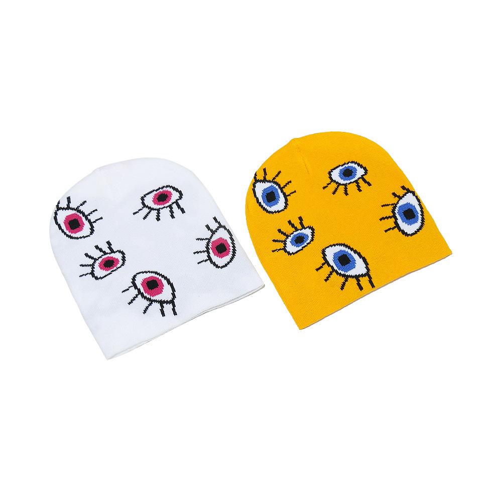 2025 autumn and winter new knitted hat personalized trend versatile thermal hat eye jacquard wool hat wholesale