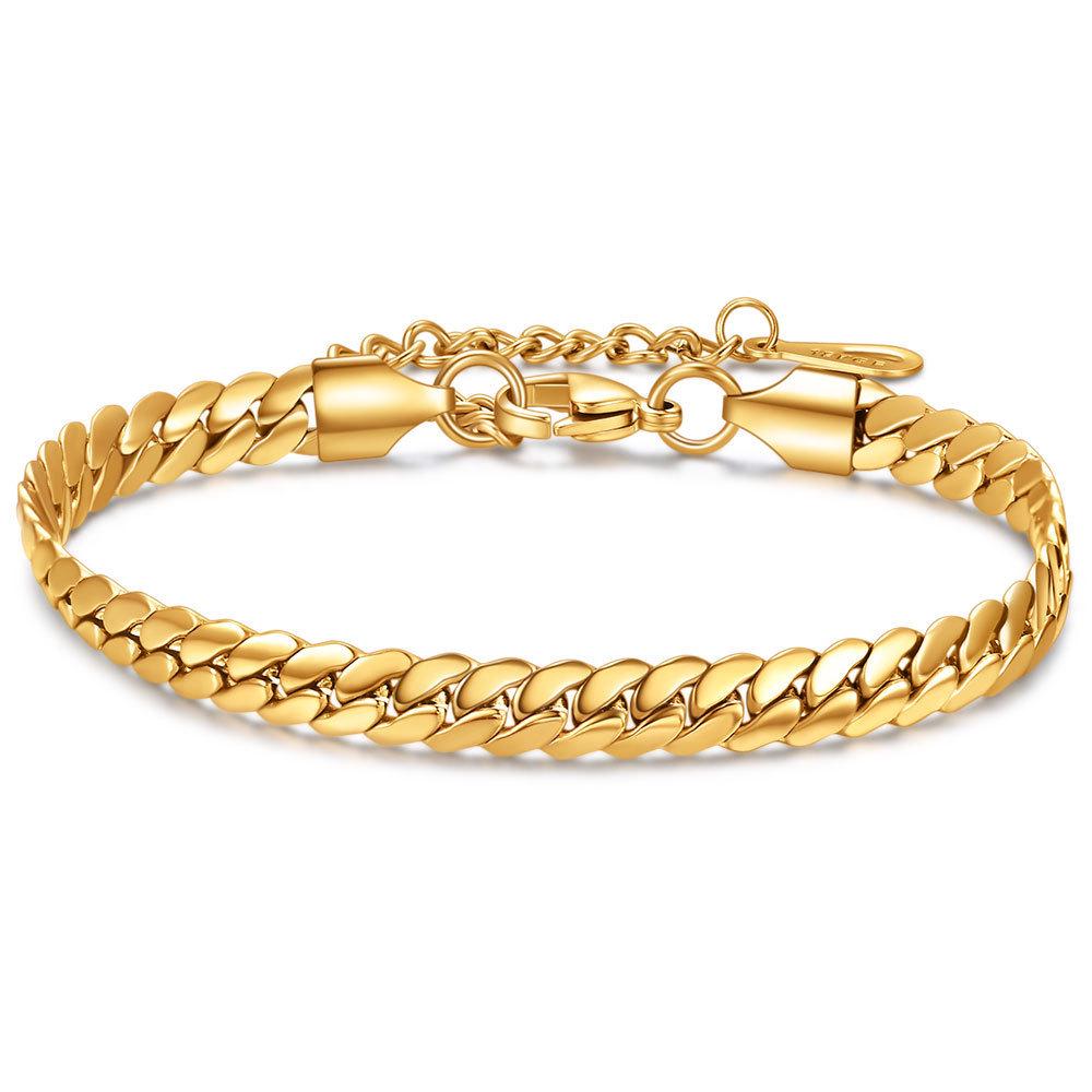 European and American Fashion: Versatile 6MM Cuban Chain Stainless Steel Bracelet for Women
