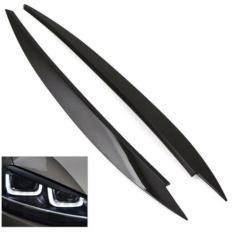 2pcs Car Headlight Eyebrow Eyelid Cover Trim For VOLKSWAGEN VW Golf 7 7.5 VII GTD R MK7 MK7.5 2013- Eye-catching Sticker
