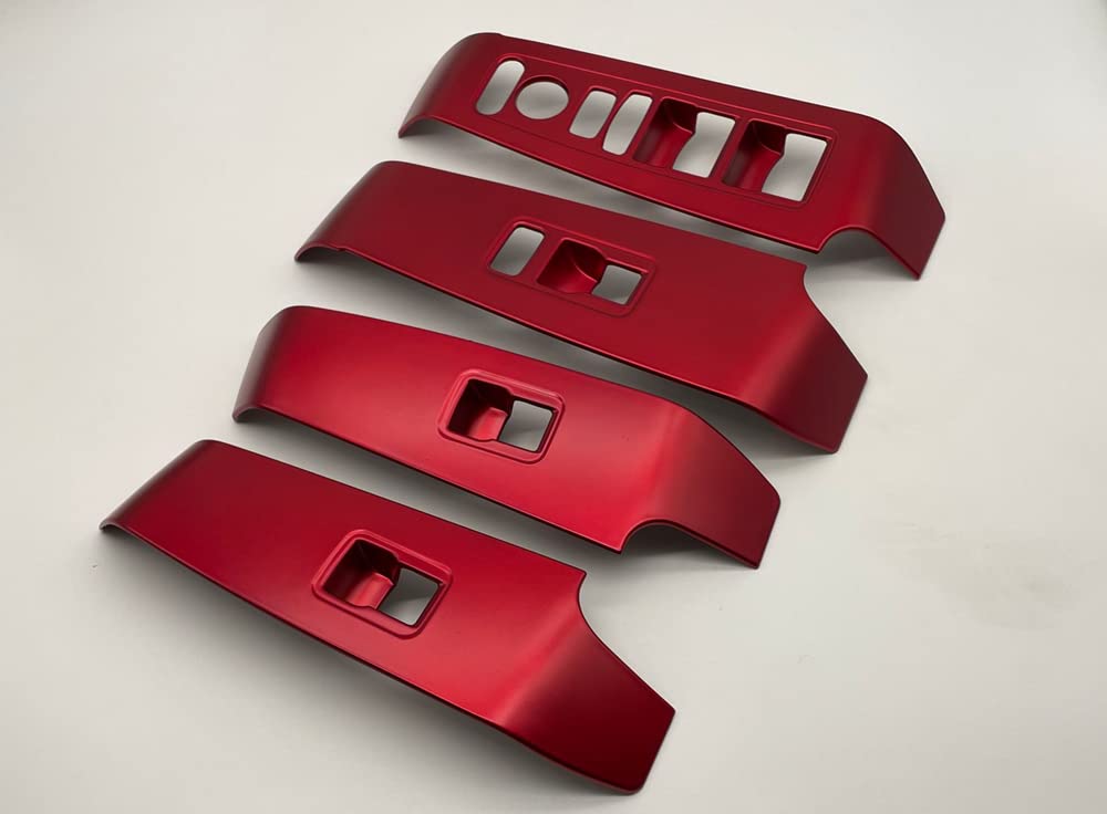 MEKOMEKO ABS Resin Power Window Switch Covers for Honda Civic 11th Generation Red 4-Piece (FL1) (Right-Hand Drive) - (C11-BLSJR)