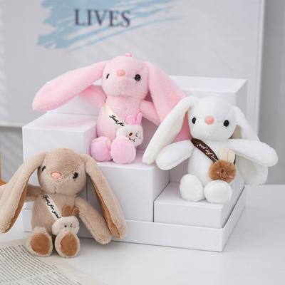 Cute Wear Clothes Bear Plush Toy Cartoon Rabbit Pendant Soft Stuffed Doll Keychain Backpack Car Bag Key Ring Decor Kid Gift
