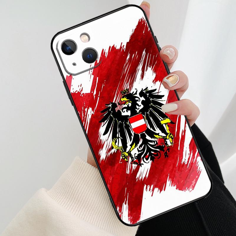 Austria Flag Phone Case For iPhone 15 Pro Max 14 13 12 11 16 Pro Max Mini XR 15 16 Plus 16e Cover Coque