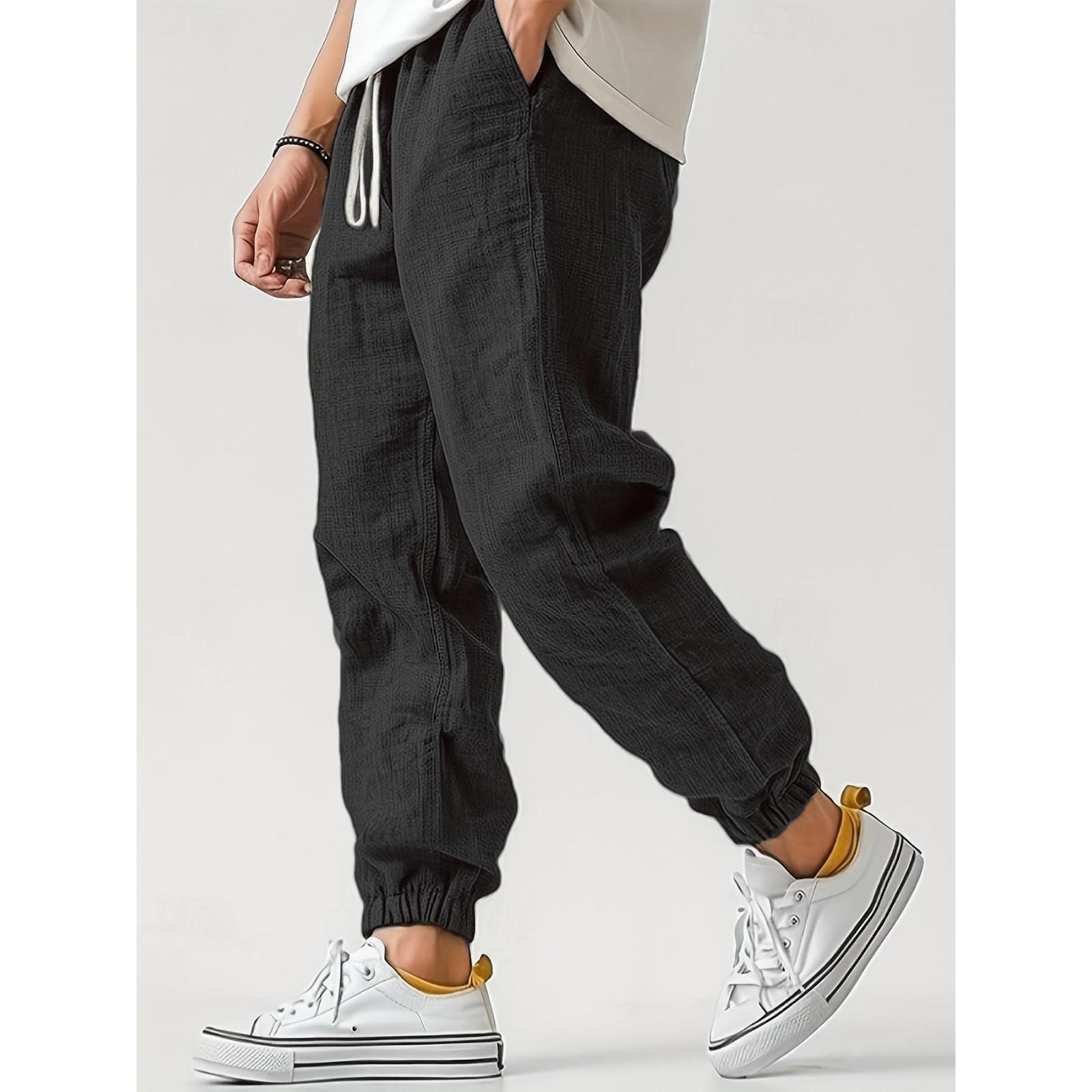 

Sports Fitness Color Pants Loose Running Casual Sports Pants M чёрный