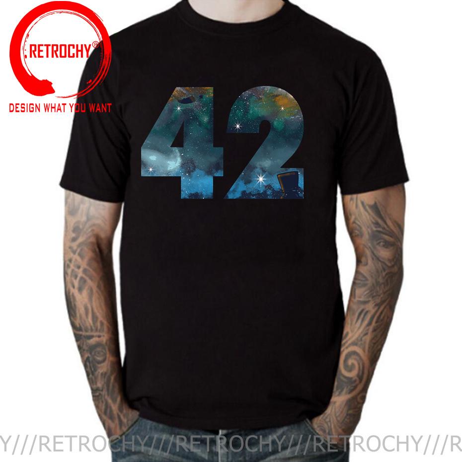 Men 42 The Answer To Life The Universe And Everything Douglas Adams T Shirt 100 Cotton Tops Crew Neck Tees Gift Idea TShirts
