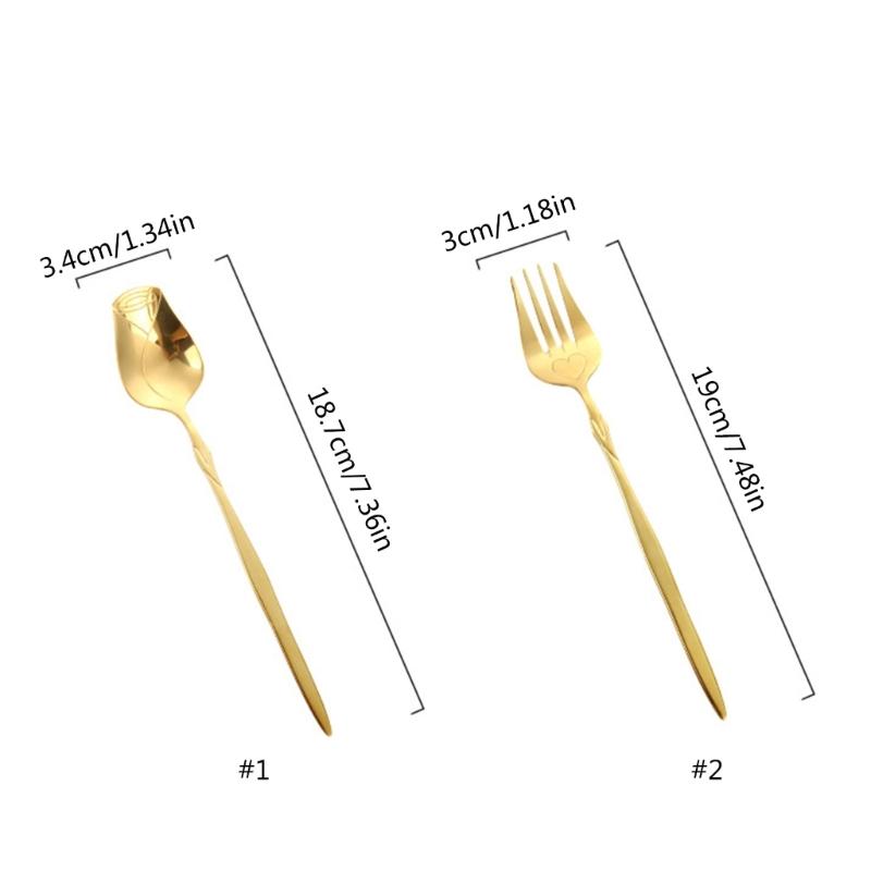 Stainless Steel Coffee Spoon Long-handled Ice-Tea Spoon Long Handle Fruit Fork Tableware Eating Utensils Dishwasher Safe