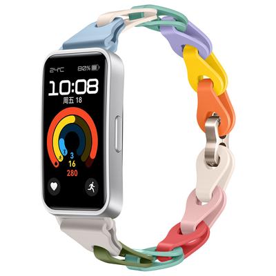 NEW  Chain Silicone Band for Huawei Band 9 Rubber Watchband for Huawei Band 8 Colorful Girls Women Strap