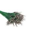 100PCS Fishing Leader Swivels Snap Anti Corroison Hard Steel Wire Leader for Saltwater 15cm / 5.9in