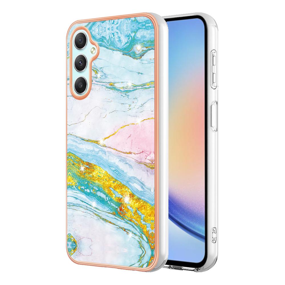 For Samsung Galaxy A26 5G TPU Case with IMD Marble Pattern Electroplated Back Cover
