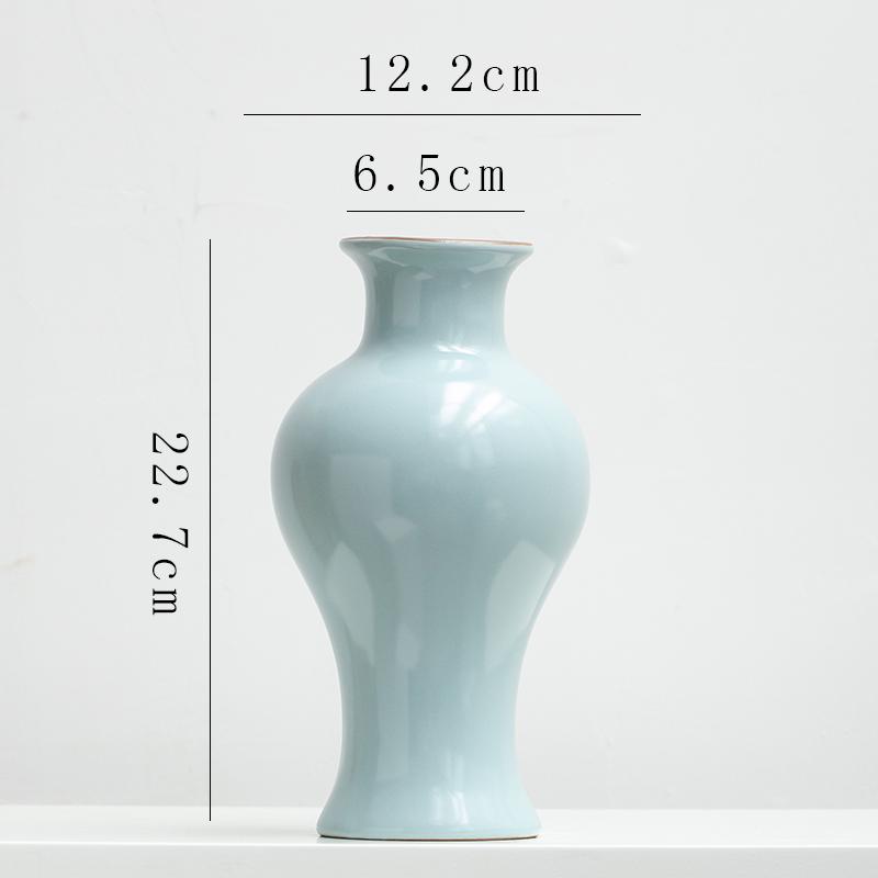 Chinese Zen Ru Kiln Ceramic Vase for Home Decor: Ideal for Living Room or Entryway Flower Arrangements and Green Plants