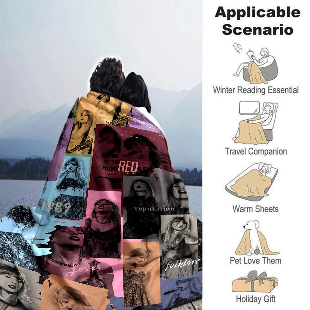Taylor Swift Collage Blanket Soft Throw Blanket For Home Bedroom Bed Sofa Travel Office Solid Christmas Blanket