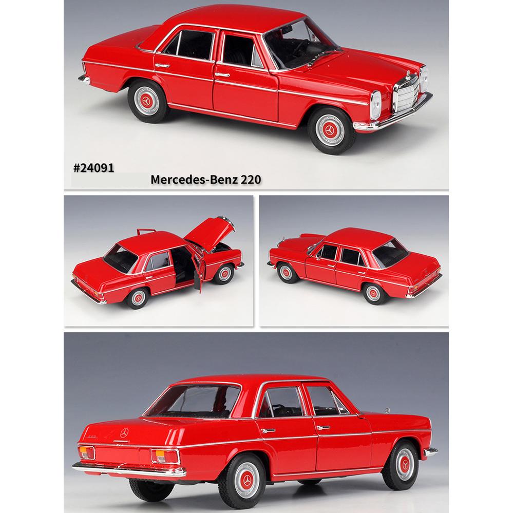 Welly 1:24 Scale Mercedes-Benz 220 Alloy Car Model Diecasts Metal Toy Vehicles Car Model High Simulation Collection Childrens Gifts