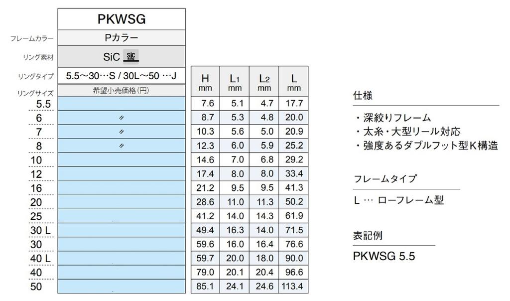 Fuji PKWSG Size 30 Rod Guide Stainless Frame SIC x 1 (1356)