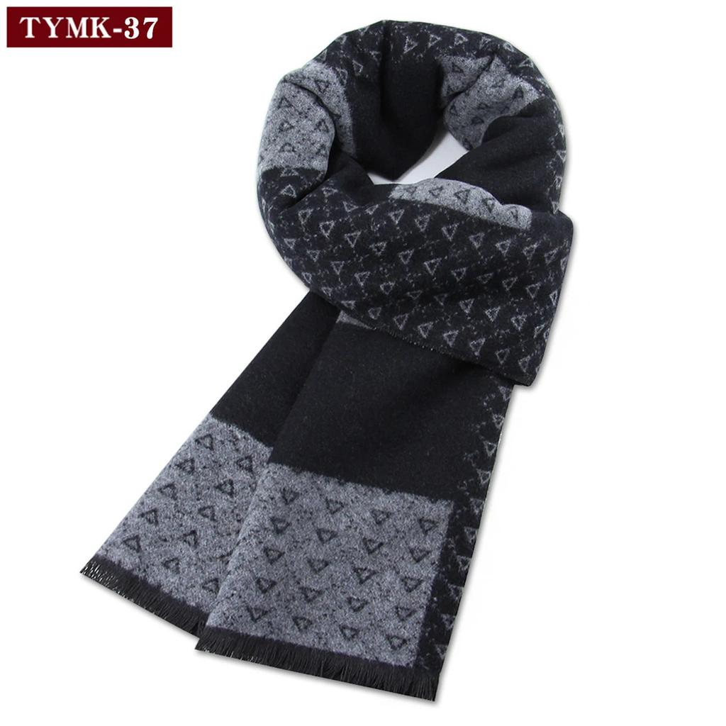 Luxury Scarf Man Winter Warm Wool Scarf for Men Cashmere Scarves Casual Plaid Male Long Pashmina Outdoor Shawls Man Muffler Gift