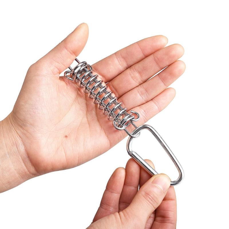 5 Stück Outdoor Camping Heringe Federzelt Schnalle Stahlzeltseil Spanner mit Karabinerhaken Seilversteller Spanner