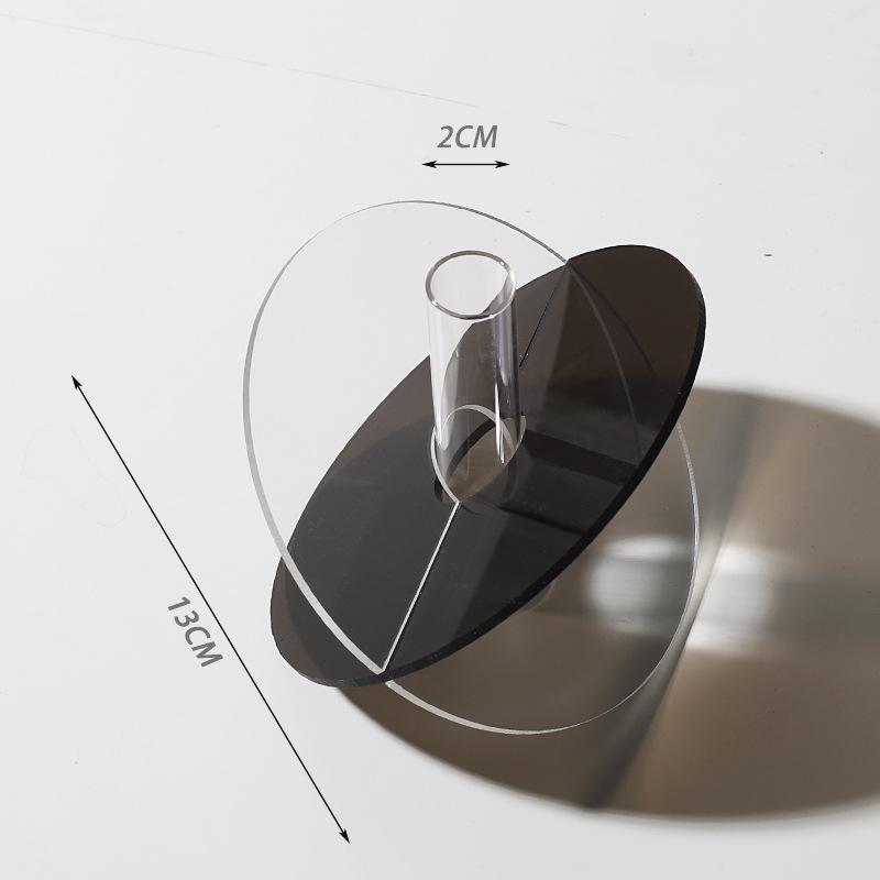 Colorful Rainbow Acrylic Vase Plant Pots Table Decoration Minimalist Geometric Flowers Arrangement Vases Room Aesthetic Decor