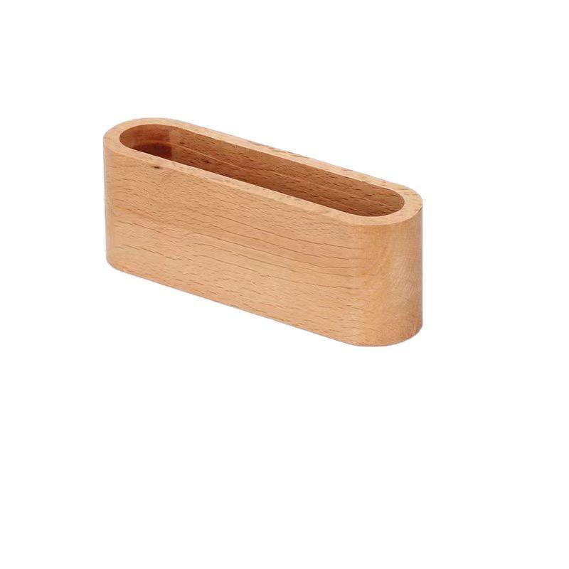 Black Walnut Desktop Business Card Holder – Large Capacity Solid Wood Display