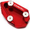 Motorcycle Foot Stand Side Enlarger Kickstand Stand Extension Plate Pad Compatible with Ducati Diavel 1200 2010-2017 (Red)
