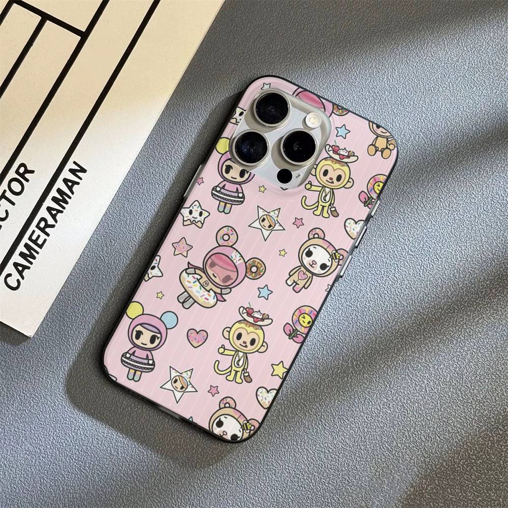 Japan Tokidoki Phone Case For IPhone 17 16 15 14 13 12 11 Corrugated Frosted Soft Cover Anti-Slip