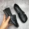 Middle-aged and Elderly Shoes Non-slip Plus Size Women's Shoes Flat Shoes Round Toe Soft Soles, Soft Leather Women's Single Shoes
