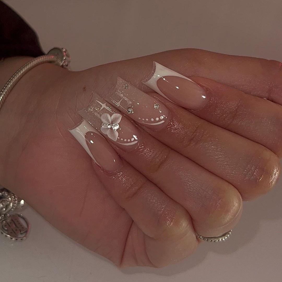 2023 European & American Glitter Rhinestone Butterfly Wearable Nail Stickers JP2738 [Glue Included]