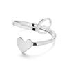 Stainless Steel Heart-Shaped Initial Ring for Women - Fashionable, Adjustable, In Stock