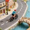 1:64 Cycling Statue Miniature Craft Cycling Scene Miniatures Resin Texture Suitable for Desktop Decorating and Present