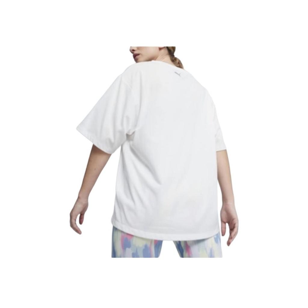 Puma Boyfriend Loose Fit Round Neck Short Sleeve T-Shirt Women tops White 525434-02