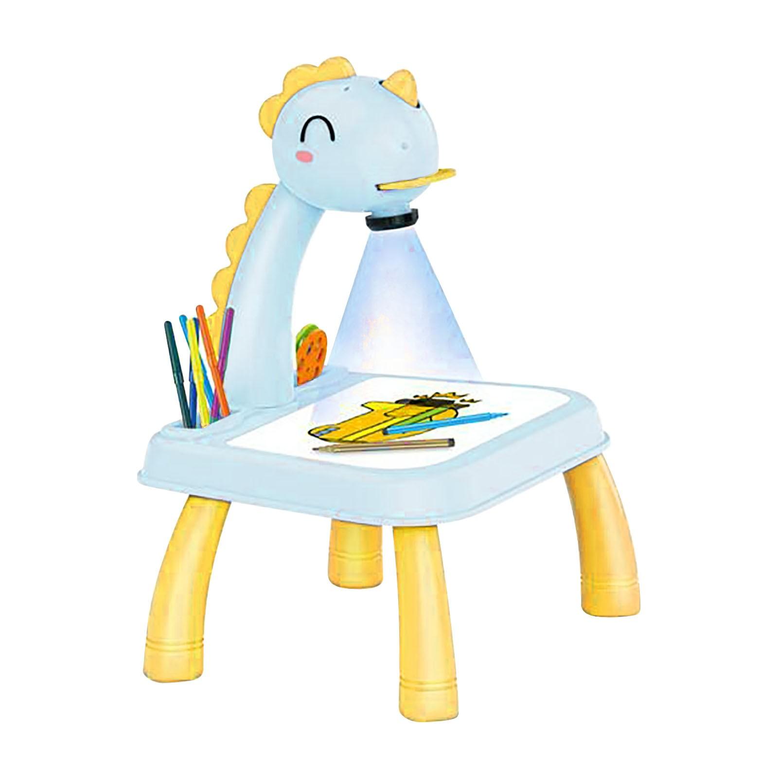 

(H0826)Детский стол для рисования «Динозавр», с проектором, обучающая игрушка, съемный проекционный стол для детей, подарок синий