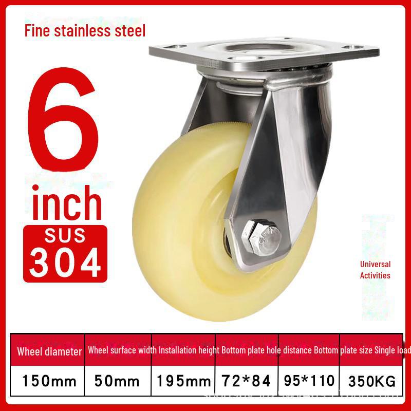 Robustes, wasserdichtes Nylon-Lenkrad aus Edelstahl 304 mit Bremse (4", 5", 6", 8").