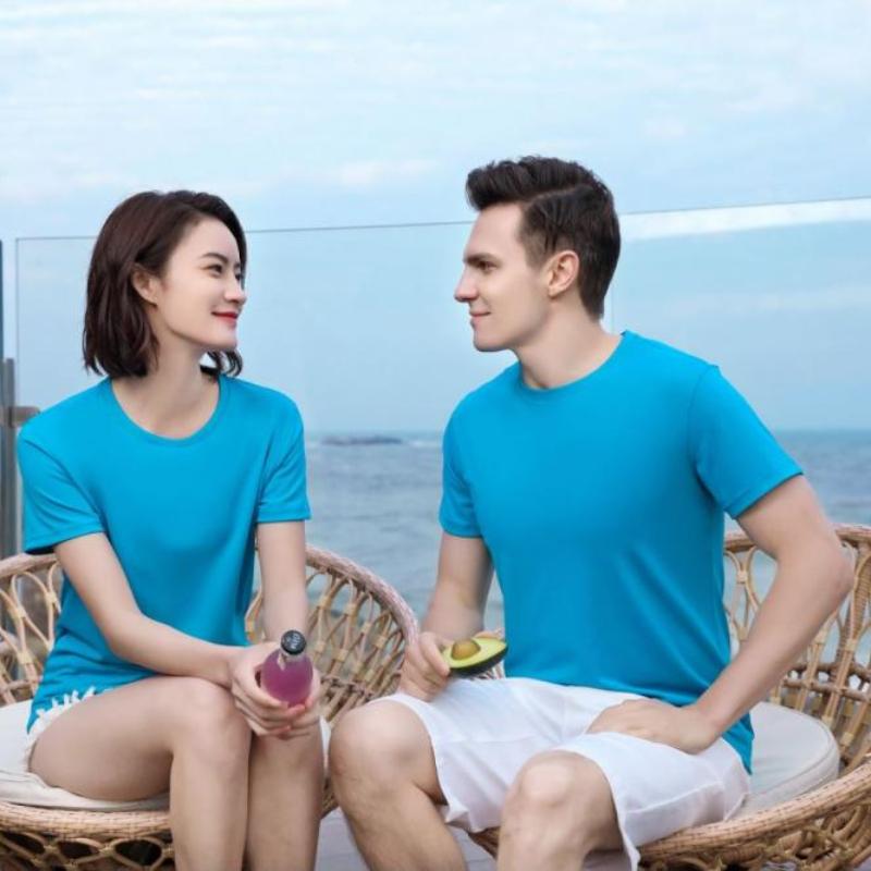Minimalist Breathable Unisex Tee Solid Color Unisex T-shirt for Women and Men Summer Crew Neck Lightweight Tops YG-002