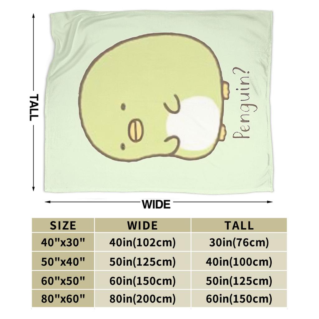 Sumikko Gurashi Penguin Knitted Blanket Flannel  Ultra-Soft Throw Blanket for Airplane Travel Bedspread