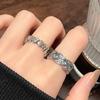 Rhombus Drop Glaze Open Ring Women'S Light Luxury Niche Design Retro Set Exquisite High-End Exquisite High-End Ring