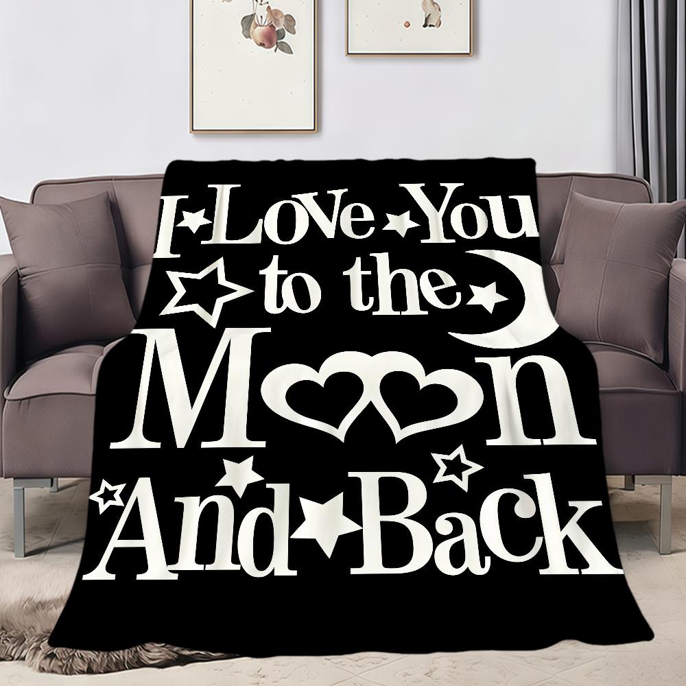 Art I Love You To the Moon and Back Flannel Soft Warm Plush Blanket Sofa Living Room Pet Hogar Bedroom Gift Home Car Portable