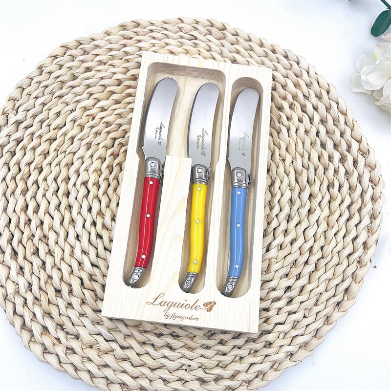 3-teiliges Laguiole Käsemesser-Set Butterstreicher Käsemesser Schaber Hobel Schneider Rot Regenbogen Besteck Barzubehör 5.9'' 15.9cm