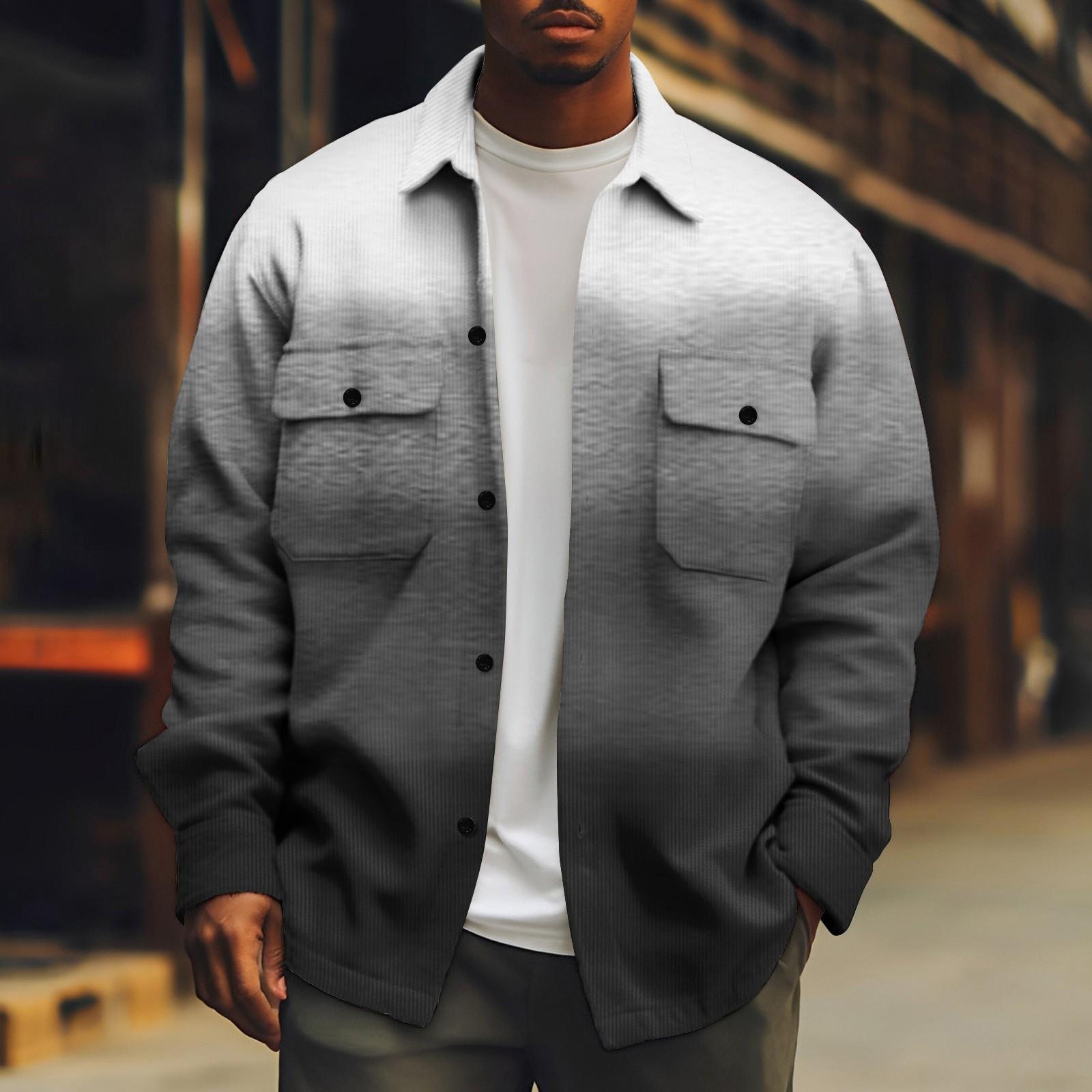 

Мужское зимнее повседневное толстое пальто с длинными рукавами и пуговицами с принтом XXXL