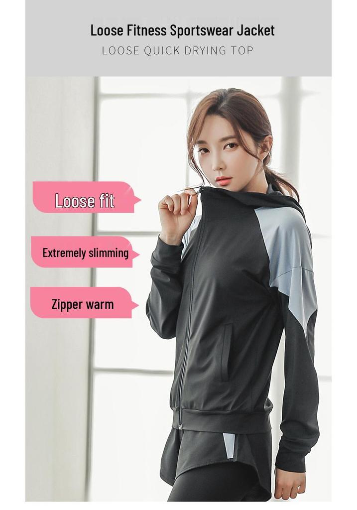 Plus Size 2024 Spring/Autumn Sports Yoga Zipper Cardigan