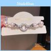 Geometric Zircon Artificial Pearl Bracelet With Silver Finish For Womens Fashion Accessories