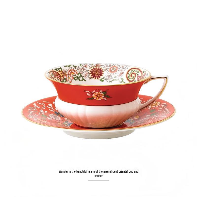 Wedgwood Roaming in Beauty Ruby Tea Cup and Saucer Set