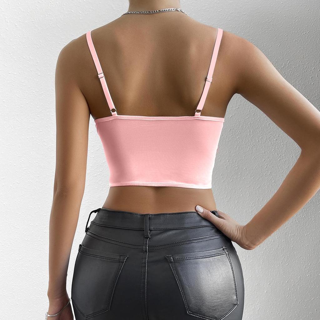 Sexy Lace Underwire Diamond Fishbone Crop Top - See-Through Bodycon Tank for Women