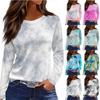 Damers Vardaglig Långärmad Tryckt O-ringad Topp