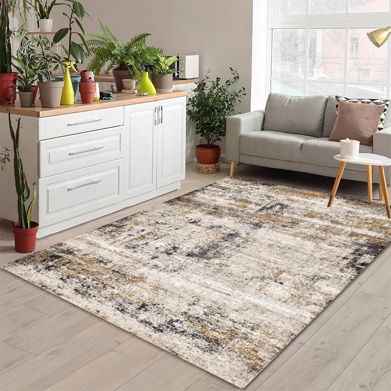 Klassisk Europeisk Tryckt Matta för Vardagsrum Heminredning Sovrum Kök Halkfria Mattor Områdesgolvmatta Tvättbara Mattor