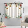 2pcs,2D Plane Printing Curtains Digital Printed Christmas Bells Stars Holly (3) Durable 100% Polyester Fabric (without Rod)