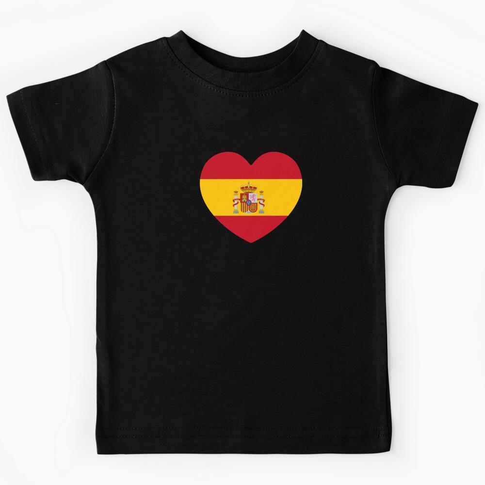 Spain Flag Heart Kids T-Shirt 120