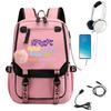 Colorful Letter Backpack with USB Charging