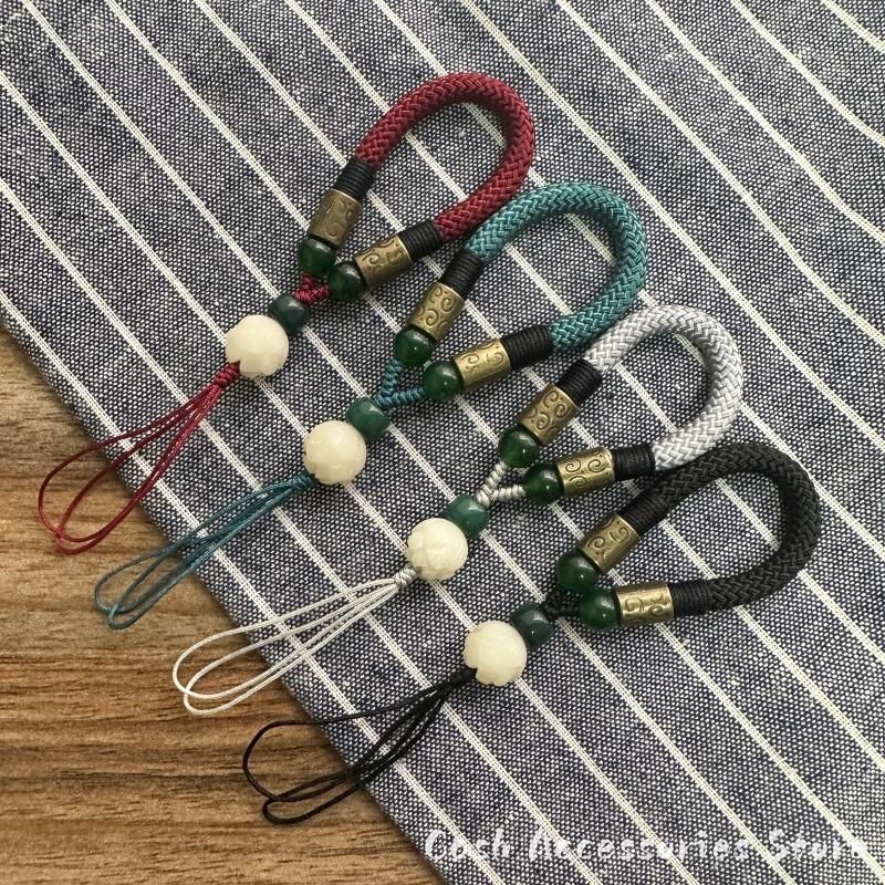Chinese Style Braid Retro Mobile Phone Chain Women's Lanyard Short Pendant Hanging Decoration Finger Hanging Rope Straps